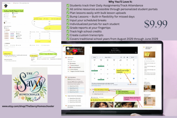 The Savvy Homeschool Digital Planner Template