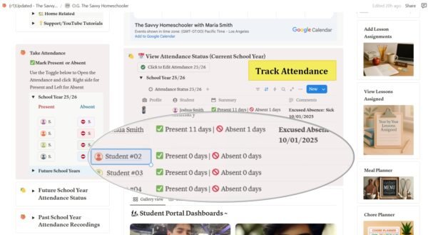 The Savvy Homeschool Digital Planner Template