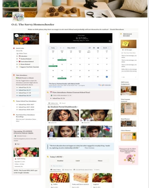 The Savvy Homeschool Digital Planner Template